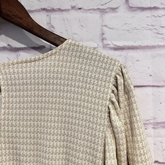 Draper James RSVP Size XXL Puffed Sleeve Tiered Dress Gold Cream Plus Size Midi - Picture 5 of 13